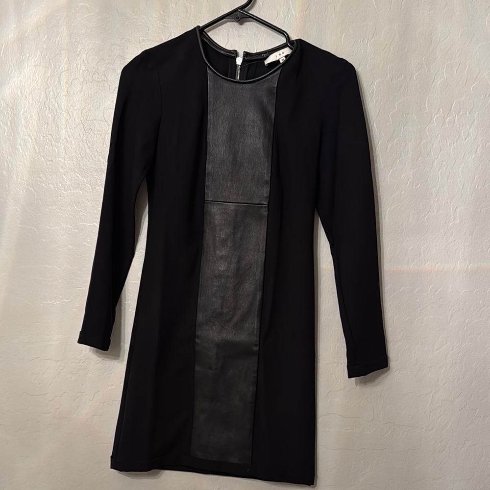 Black IRO Leather Panel Dress